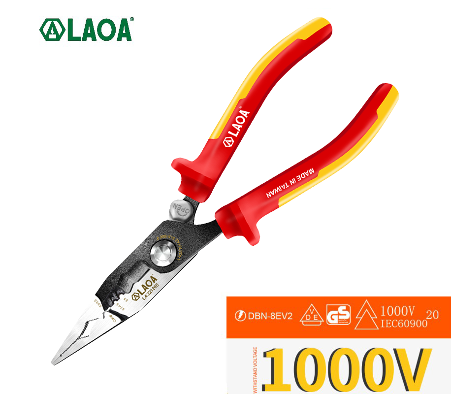 Wire Stripper Cutter - LAOA VDE-Zange 8 Zoll Isolierte Spitzzange