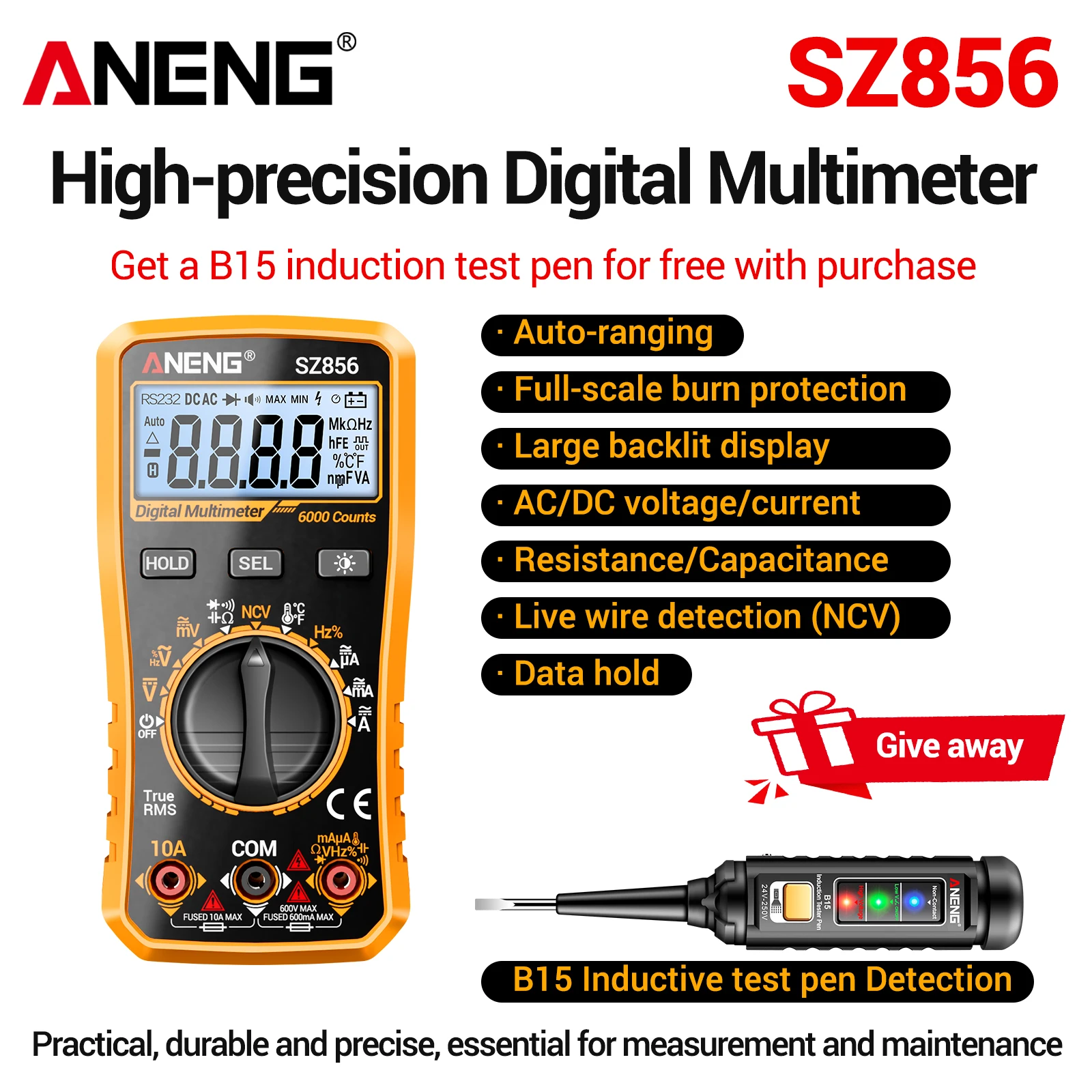 Diy Electronics Table - ANENG SZ856 intelligentes Multimeter für Elektriker,