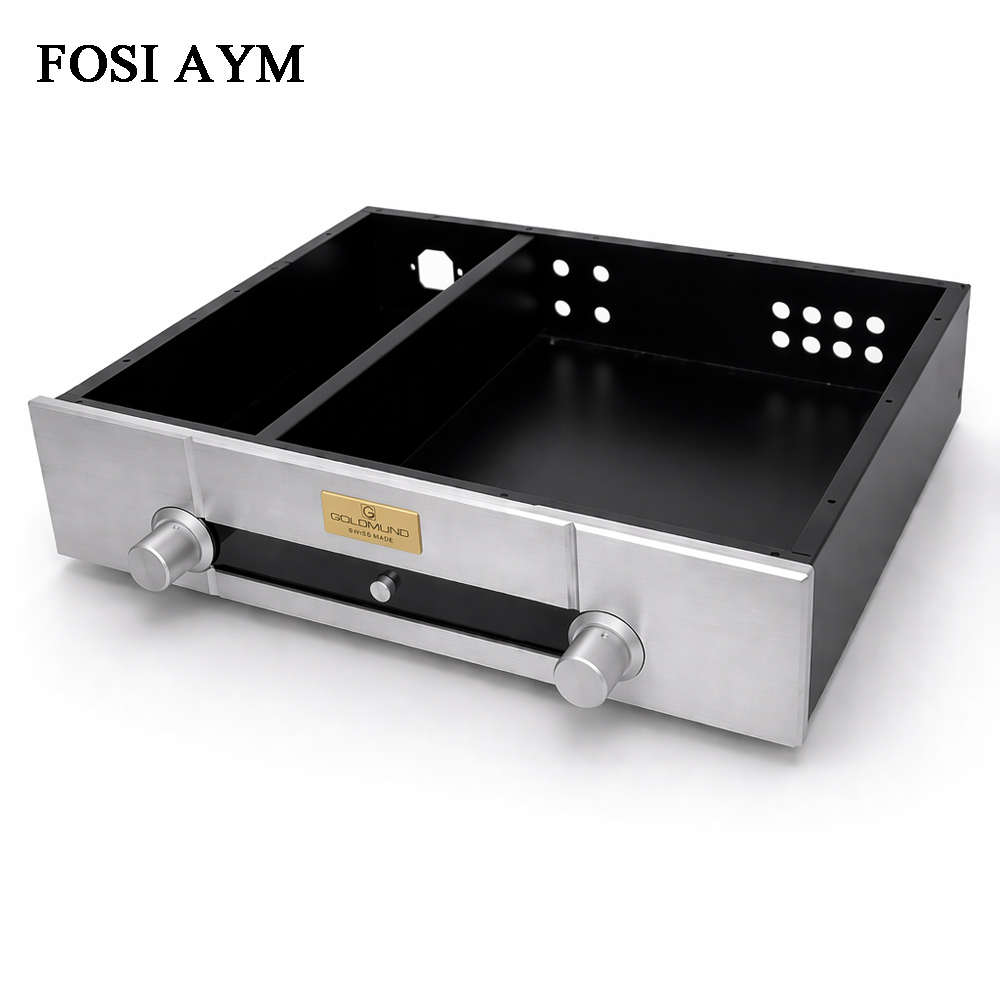 Diy Analog Electronics - FOSI AYM 430x340x95mm Aluminiumgehäuse Goldmund-Stil Verstärker-Chassis