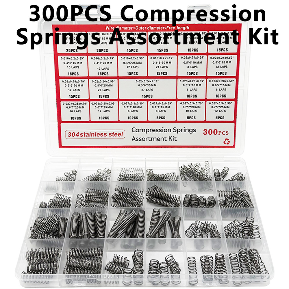 Diy Projects With Electronics - 300-teiliges Premium-Edelstahl-Druckfedern-Sortiment mit 24 Größen für