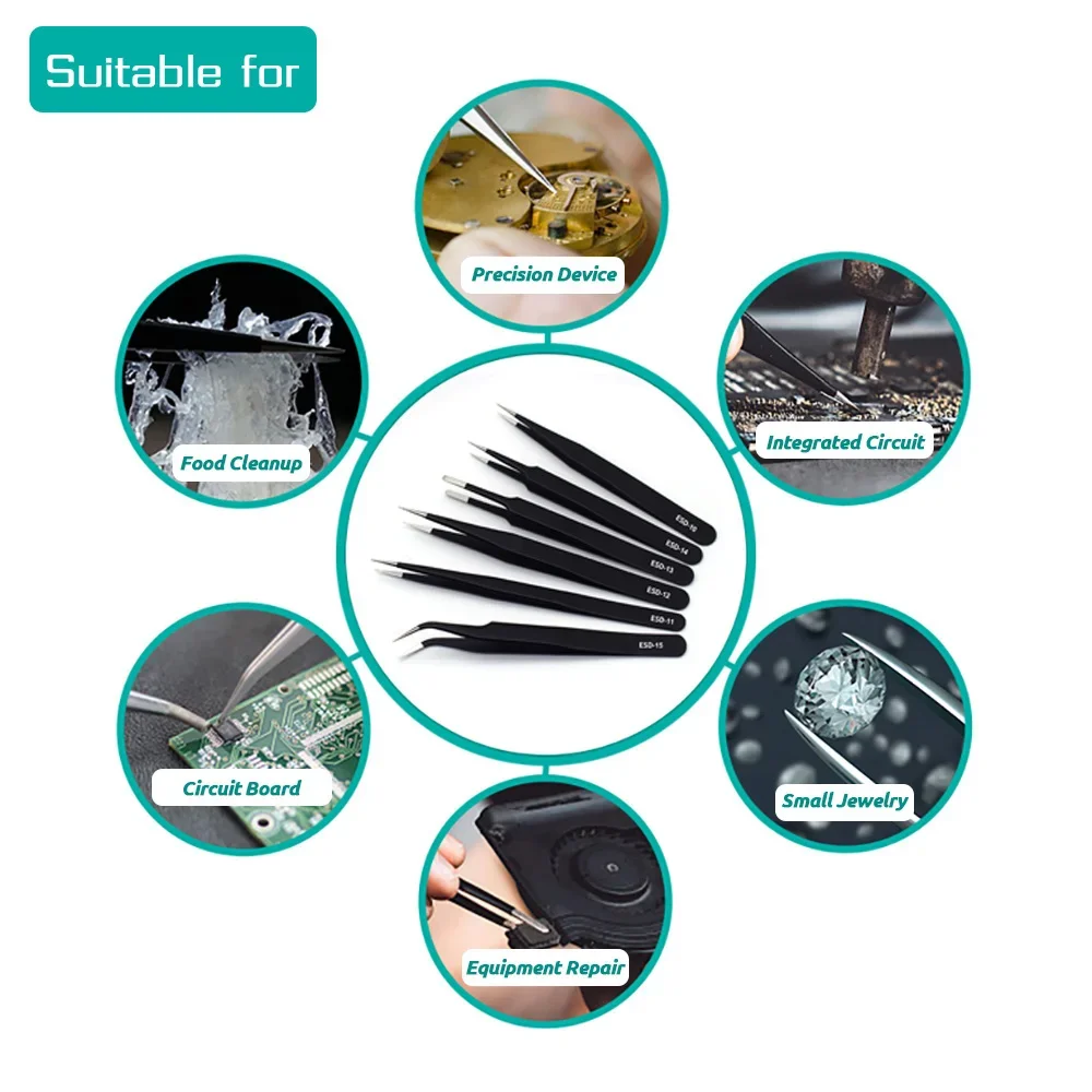6-teiliges Präzisionspinzetten – Soldering Iron Kit Bewertung und Preis