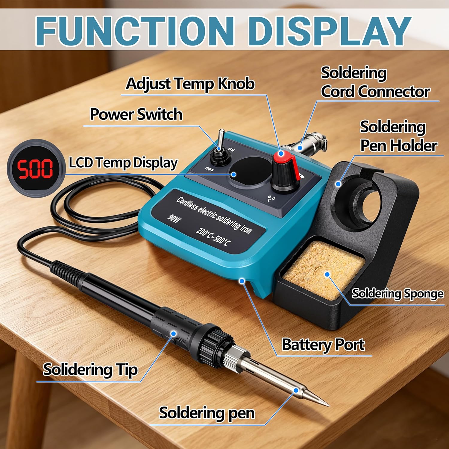 90W LED Digitales Kabelloses L – Soldering Iron Kit Bewertung und Preis